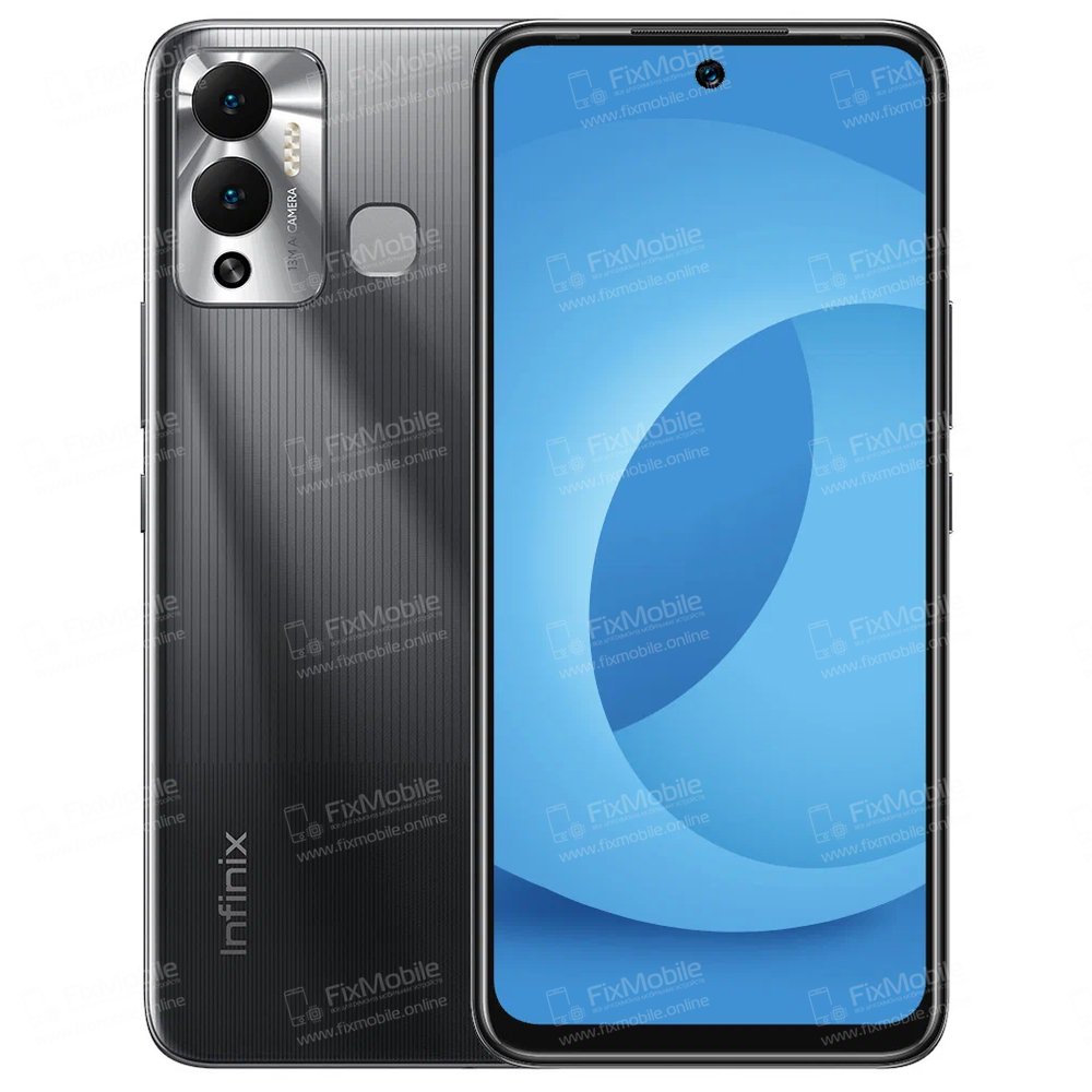 Шлейф для Infinix Hot 12 Play NFC со сканером отпечатка пальцев (черный)
