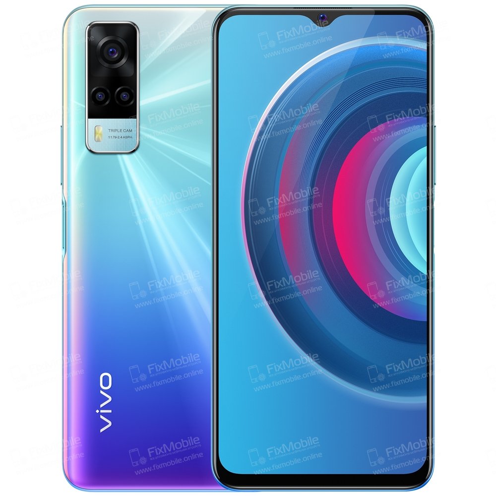 Стекло камеры для Vivo Y53s (4G) (голубое)