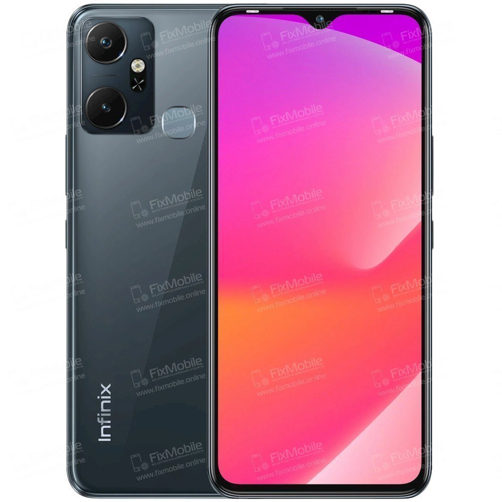 Стекло для Infinix Smart 6 Plus в сборе с OCA пленкой (черное)