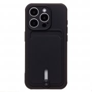 Чехол-накладка - SC304 с картхолдером для Apple iPhone 15 Pro (228129) (черная) — 1