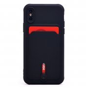 Чехол-накладка с картхолдером для Apple iPhone X (черная) — 1