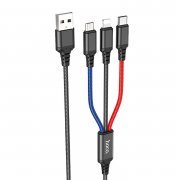 Кабель Hoco X76 (USB - Multi connector 3in1) 100см 2A (разноцветный)
