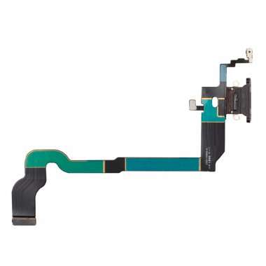 Шлейф для Apple iPhone X на разъем зарядки/микрофон (черный) Премиум — 2