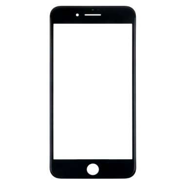 Стекло для Apple iPhone 8 Plus с рамкой и пленкой OCA (черное) &mdash; 1