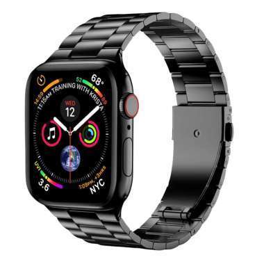 Ремешок - ApW36 для Apple Watch 40 mm металл блочный на застежке (черный) — 1