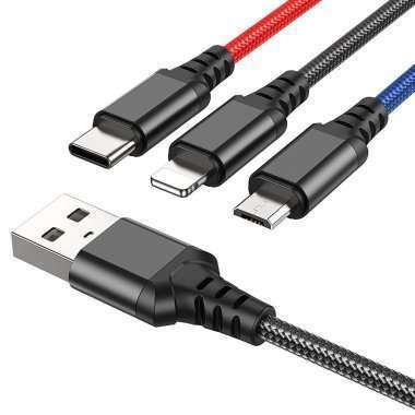 Кабель Hoco X76 (USB - Multi connector 3in1) 100см 2A (разноцветный) — 4